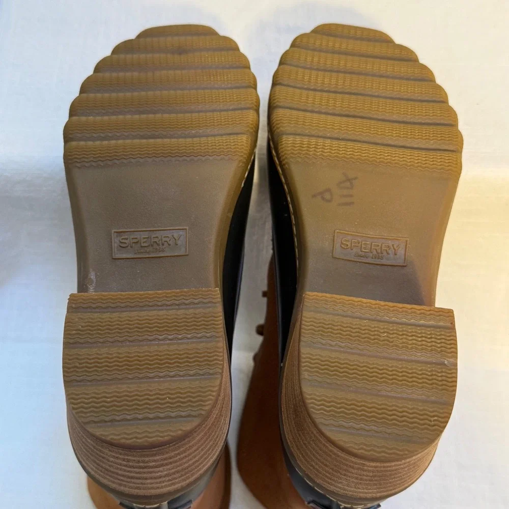 Sperry Top Sider‎ Women's Boots Duck Boots Tan Leather Black Rubber Size 6.5